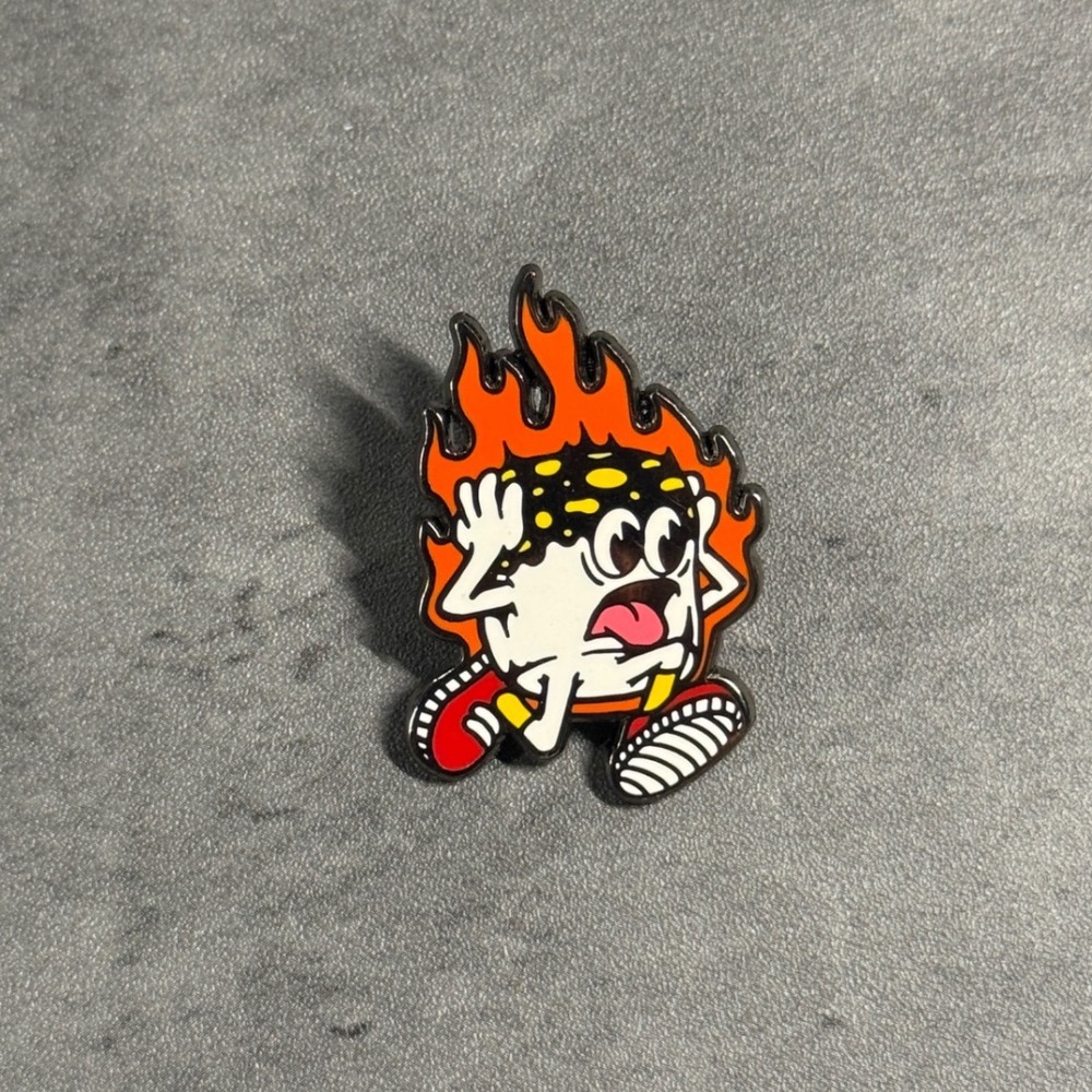 Hat Club Enamel Pin Running Campfire White Orange‎ Fire New Era Accessory
